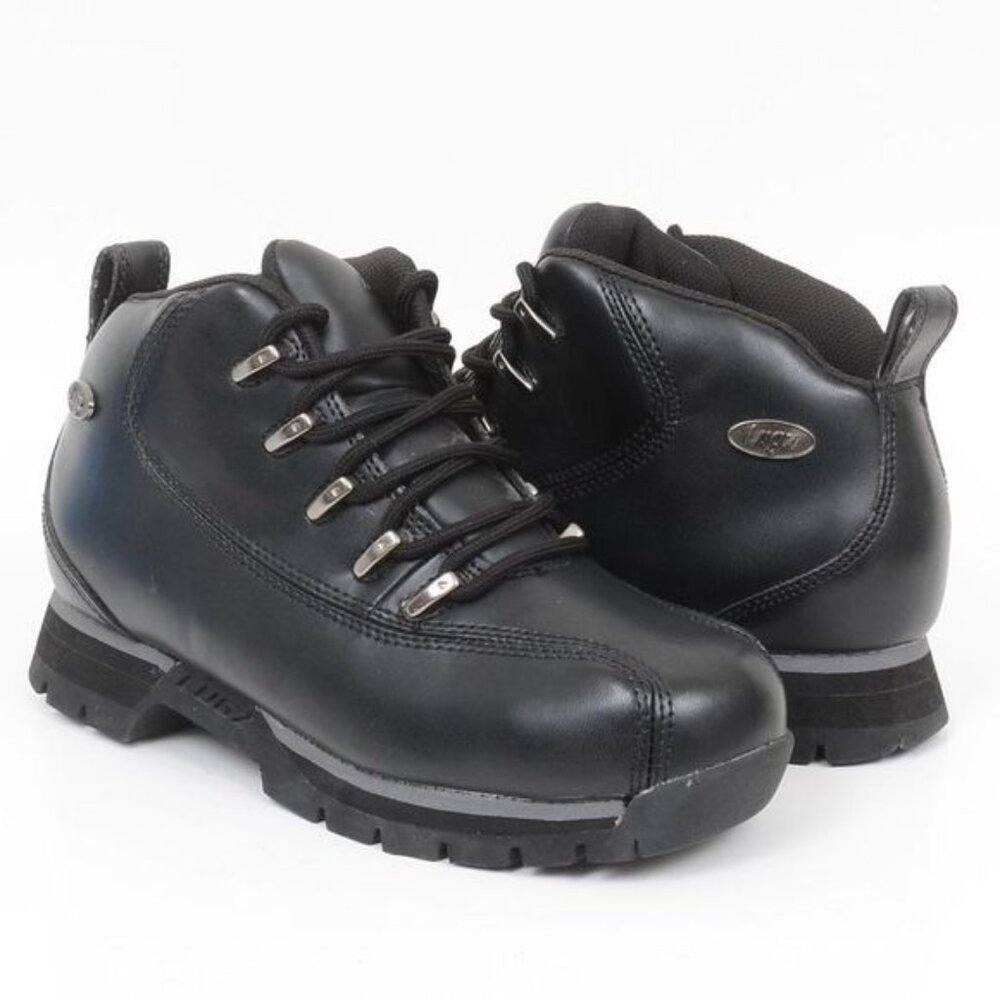 Lugz Men's BLACK Lace Up Slip-Resistant Chukka Work Moto Boots Mens 7.5 Wmns 9.5